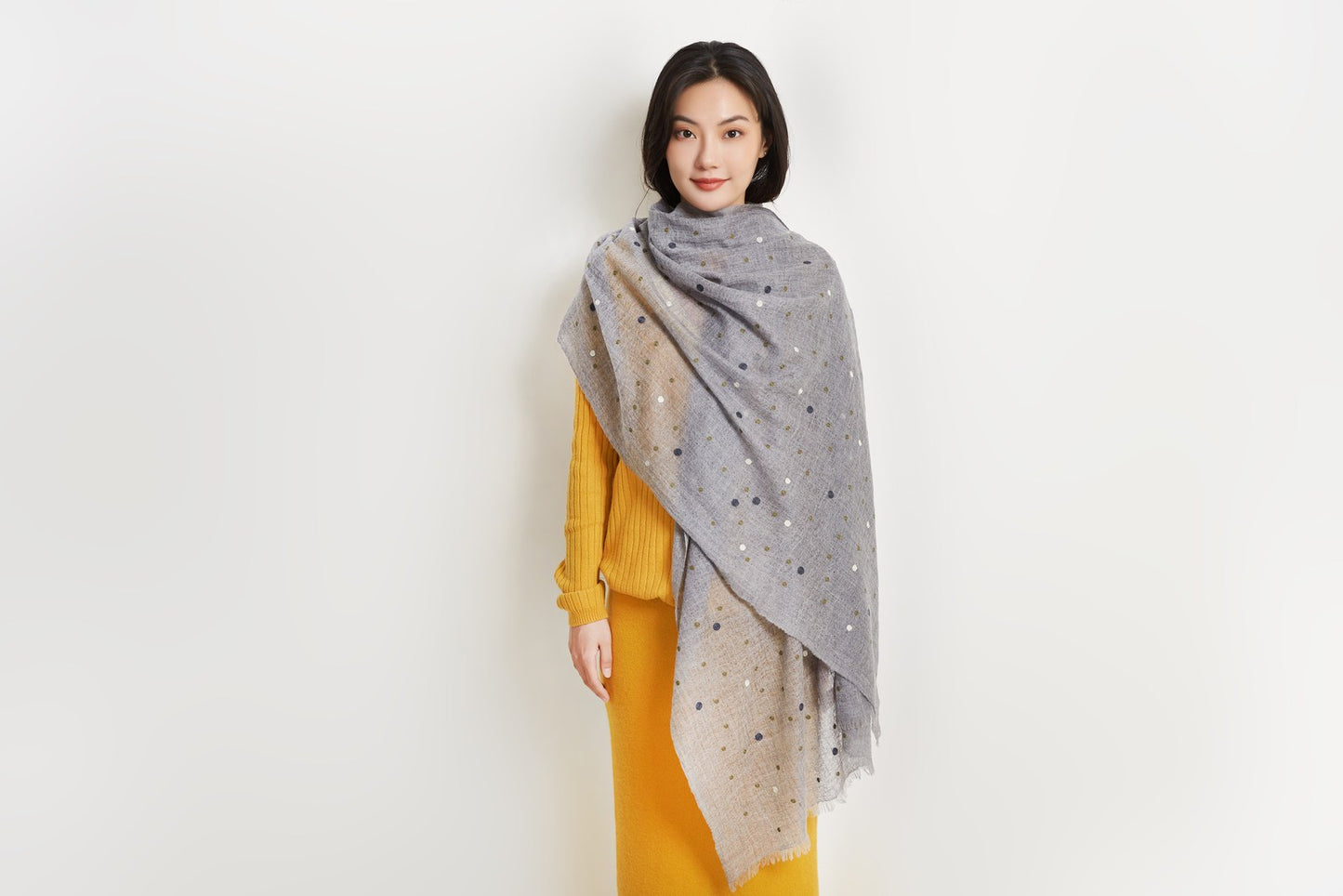 Embroidered Gauze Stole