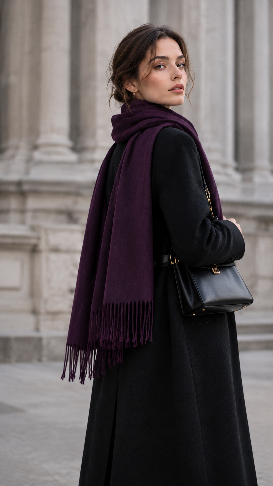 C02 cashmere stole styling: BACK DRAPE
